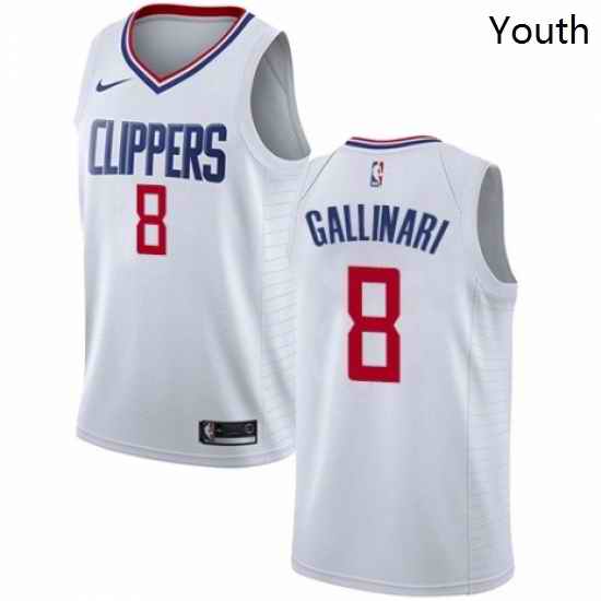 Youth Nike Los Angeles Clippers 8 Danilo Gallinari Swingman White NBA Jersey Association Edition